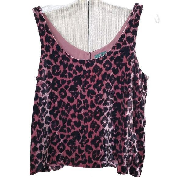 J Crew Always Pink Leopard Velvet Tank Top Size 8 Style J4954 - Picture 1 of 6